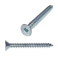 FSQTS6114 #6 X 1-1/4" Flat Head, Square Drive, Tapping Screw, Type A, Zinc